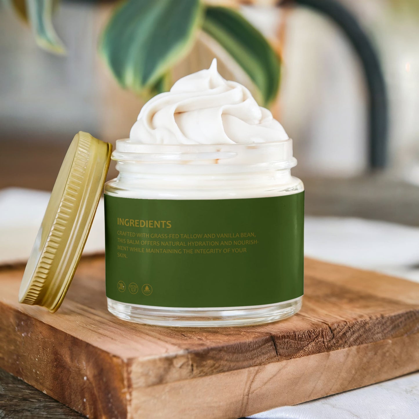 Whipped Grass-Fed Tallow Balm with Vanilla Bean